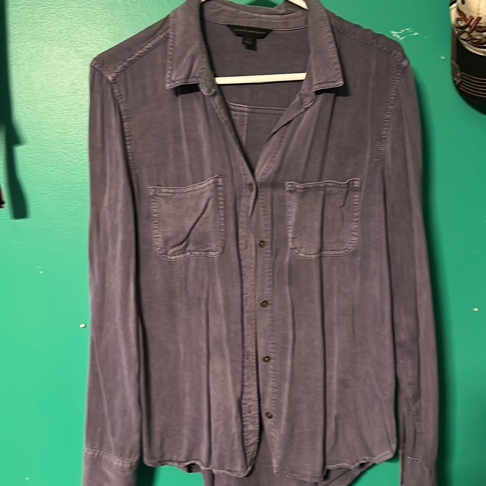 Rock & Republic l/s blue-grey women’s shirt size medium